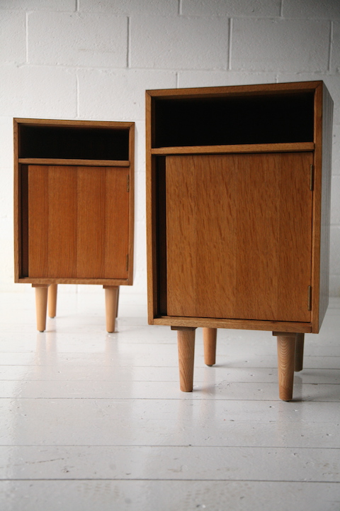 1960s Bedside Cabinets By Stag Cream And Chrome