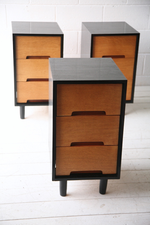 1950s Bedside Cabinets By Stag Cream And Chrome