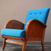 1940s Wooden Turquoise & Teal Armchair