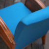 1940s Wooden Turquoise & Teal Armchair (3)