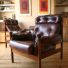 1960s Guy Rogers Leather Armchairs
