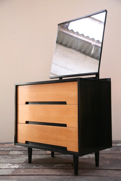 1960s Stag Black Dressing Table Drawers (4)
