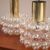 1970s Glass Brass Bubble Pendant Lights
