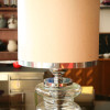 1970s Glass Chrome Table Lamp