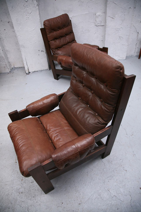 Brown Leather Vintage Chairs