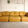 Large 1970s Leather Modular Sofa (1)