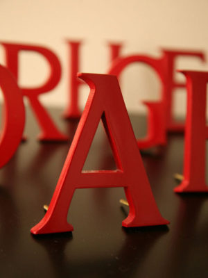 Red Metal Shop Letters