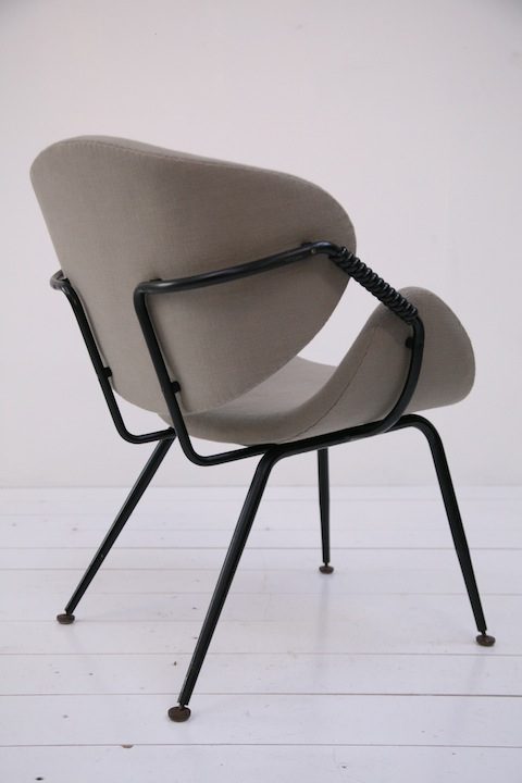 1950s Modernist Chair | Cream and Chrome