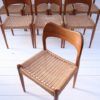 Set of 8 Teak Dining Chairs Designed by Arne Hovmand Olsen for Mogens Kold Denmark