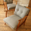 Pair of Modernist Armchairs Grey Upholstery (1)