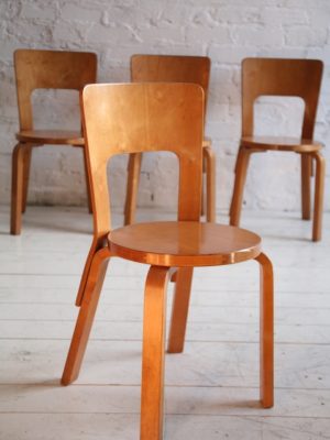 1930s Model 66 Chairs Designed by Alvar Aalto for Finmar