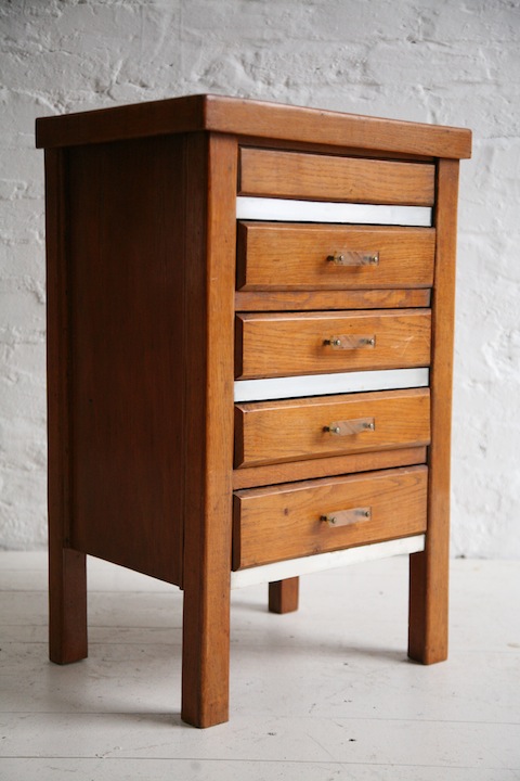 1930s Oak Sewing Box and Chest of Drawers