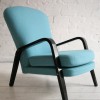 1950s Blue Wool Armchair