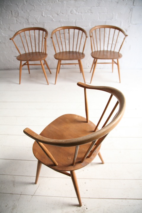 Vintage Ercol Cowhorn Dining Chairs