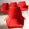 Set of 4 Orange 1950s Chairs
