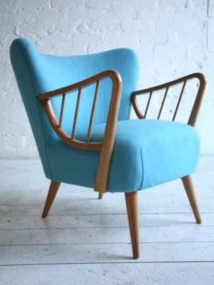 1950s Cocktail Chair in Blue