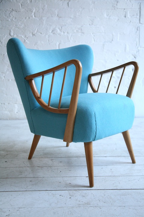1950s Cocktail Chair in Blue