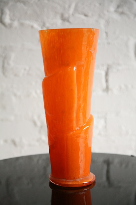 1930s Orange Glass Vase
