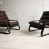 1970s Leather Lounge Chairs 1