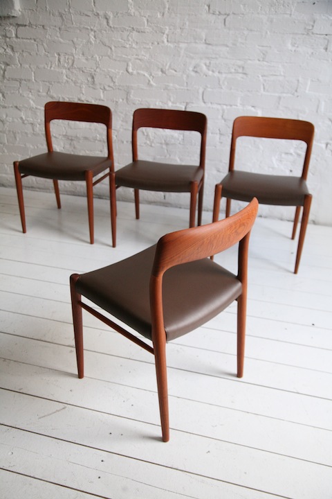 Danish Teak Dining Chairs by Niels Moller