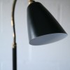 1950s Brass Black Floor Lamp
