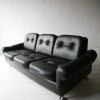 1960s Black Leather Sofa1