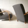 1930s Beech and Grey Armchairs 3