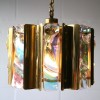 1960s Large Gold Glass Chandelier  1