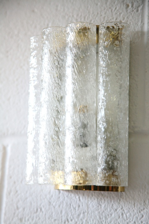 1960s Small Glass Wall Lights by Doria German