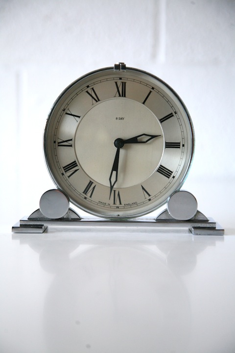 Art Deco Chrome Mantle Clock