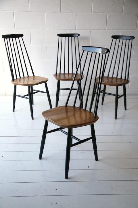 Vintage High Backed Dining Chairs by by Ilmari Tapiovaara