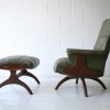 1960s Green Vinyl Chair and Stool2
