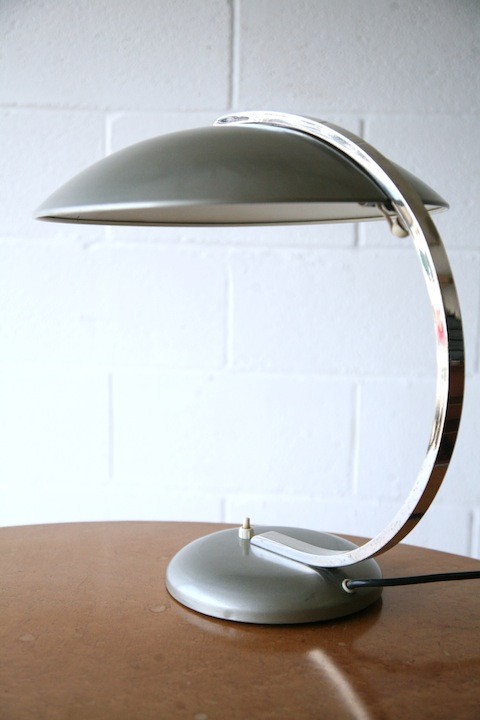Vintage Silver Desk Lamp by Hillebrand2