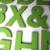 03 Large Green Plastic and Wood Shop Letters