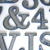 10 Vintage Blue and Silver Metal Shop Letters Clarendon Font