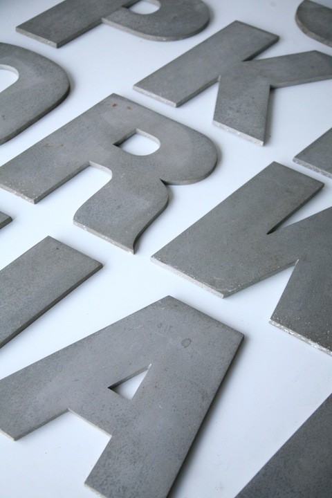 16 Large VIntage Metal Shop Letters Doric Font