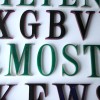 19 Black Green Vintage Plastic Letters Times Roman Font 1