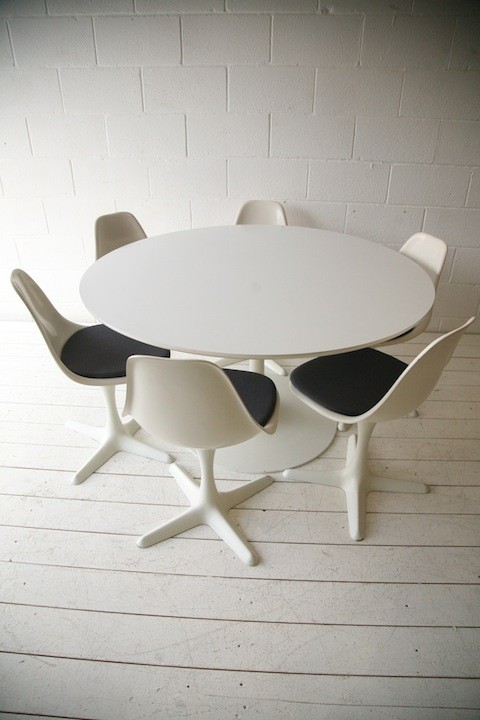 1960s Dining Table and 6 Chairs by Arkana