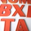20 Vintage Orange Metal Shop Letters Doric Font