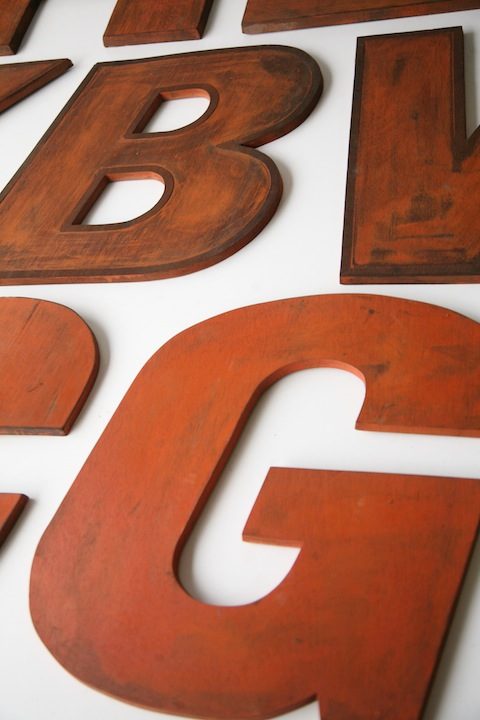 27 Large Wooden Vintage Shop Letters Doric Font
