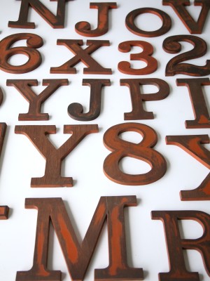 27 Wooden Vintage Shop Letters Clarendon Font