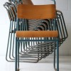 Industrial Blue Stacking Chairs