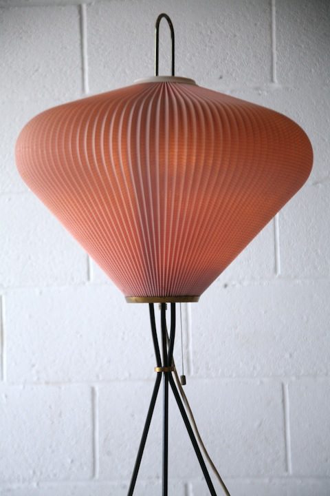 1950s French Pleated Floor Lamp