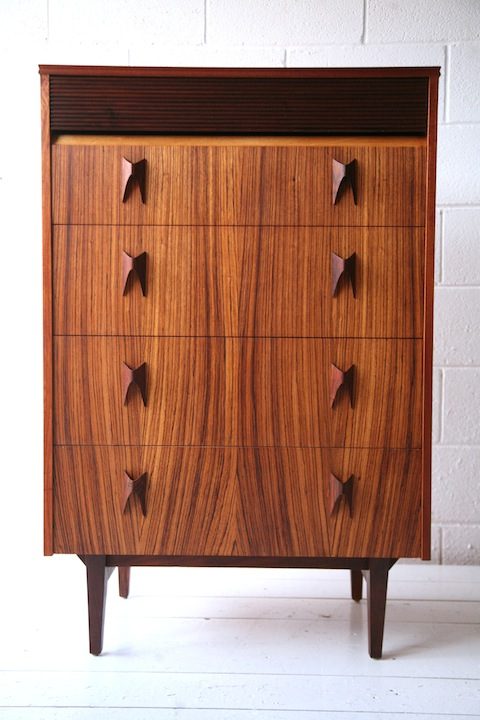 1960s Rosewood and Teak Chest of Drawers by Elliots of Newbury