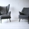 Vintage 1950s L’aronde Wingback Chair and Stool by Howard Keith 3