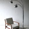 Large 1970s Chrome and Marble Floor Lamp