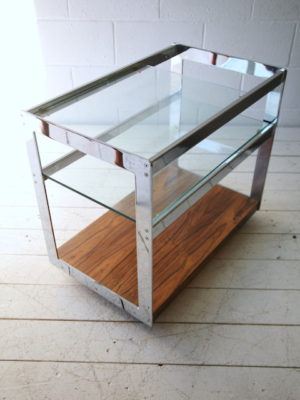 Chrome and Rosewood Trolley by Merrow Associates 2