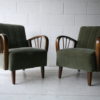 Pair of 1950s Green Armchairs3