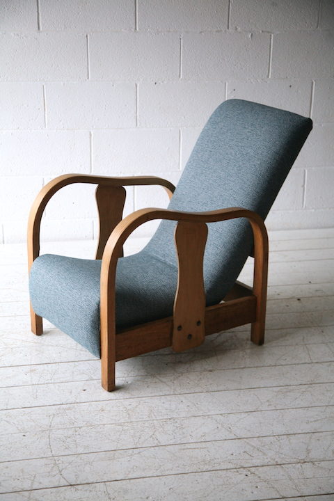 1930s Oak Slipper Chair1