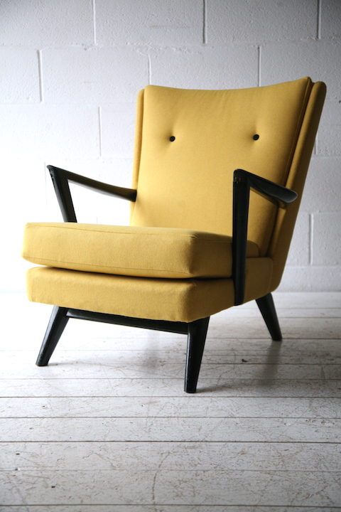 1950s Yellow Black Armchair